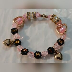 NWT Handcrafted Children's Personalized Heart Bracelet.